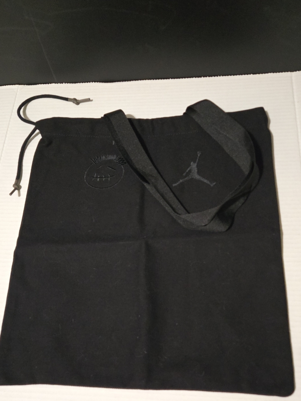 Travis Scott/ Jordan Black Drawstring Shoulder Tote with Jumpman Logo